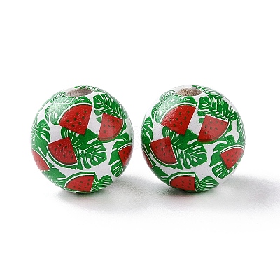 Summer Hawaii Theme Schima Wood European Beads WOOD-G015-02A-1