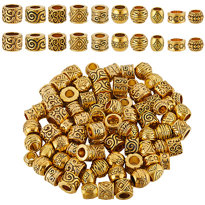 100Pcs 10 Styles Alloy European Beads FIND-SP0003-95-1