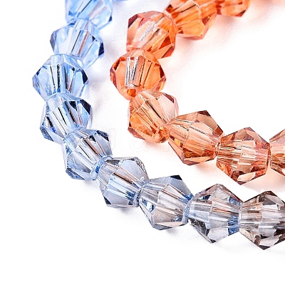 Gradient Color Baking Paint Glass Bead Strands DGLA-A039-T4mm-A014-1