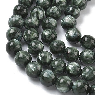 Natural Seraphinite Beads Strands G-C270-O01-07-1
