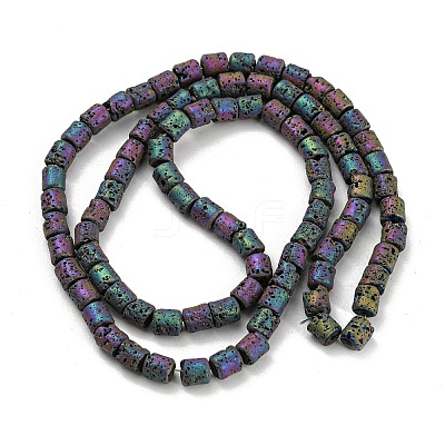 Electroplated Natural Lava Rock Beads Strands G-Z032-J04-12A-1