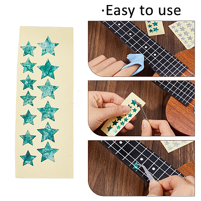 2 Sheets 2 Styles Paper Picture Stickers for Guitar Fingerboard Decoration STIC-FH0001-30-1