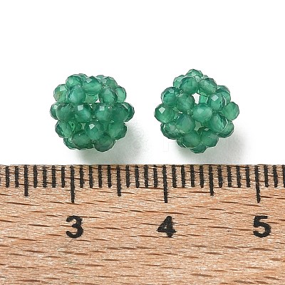 Natural Green Onyx Agate(Dyed & Heated) Woven Beads GG-CBA2E9C-F13-01A-1
