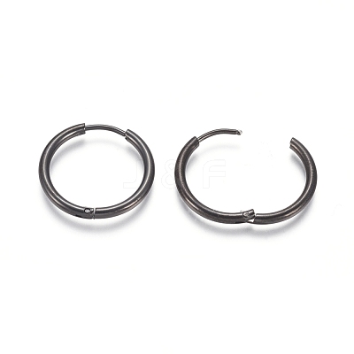 304 Stainless Steel Huggie Hoop Earrings EJEW-F111A-20mm-B-1