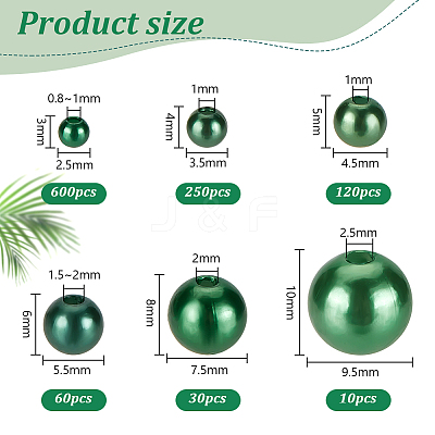 1070pcs 6 Style Imitation Pearl Acrylic Beads OACR-PH0004-19-1