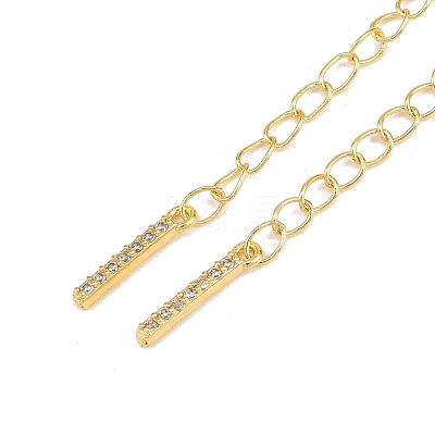 Brass Micro Pave Cubic Zirconia Ends with Chain KK-H480-53G-1