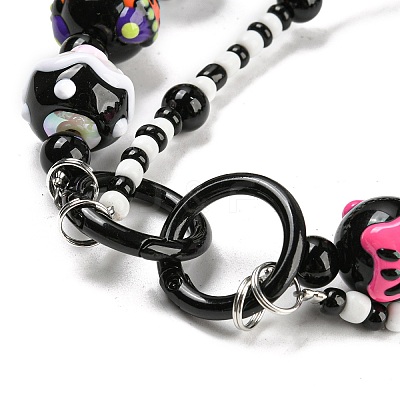 Hand Painted Acrylic with Enamel Beads X-MACR-K354-30-1