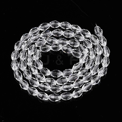 Transparent Glass Beads Strands EGLA-A037-T6x8mm-D01-1