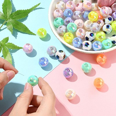 Two Tone Plating Acrylic Beads MACR-CJC0004-26-1