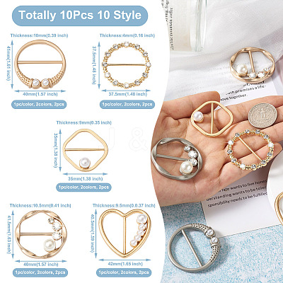 10Pcs 10 Style Alloy Slide Buckles FIND-BY0001-10-1
