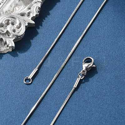 Tarnish Resistant 304 Stainless Steel Snake Chains Necklaces STAS-F094-24P-1