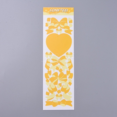 Bowknot & Heart Pattern Decorative Stickers Sheets DIY-L037-G07-1