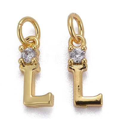 Brass Micro Pave Clear Cubic Zirconia Pendants ZIRC-Z011-35L-1