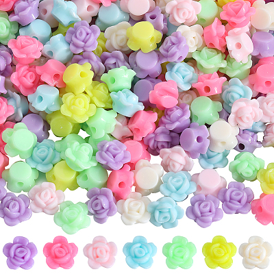 500Pcs Opaque Acrylic Beads MACR-SP0001-09-1