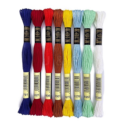 8 Skeins 8 Colors 6-Ply Crochet Threads PW-WG76952-01-1