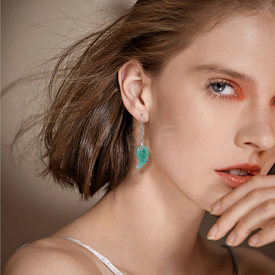 3 Pairs 3 Styles Natural Mixed Gemstone Wings Dangle Earrings with Brass Pins for Women EJEW-FI0003-19-1