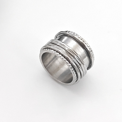 Retro Rotatable 304 Stainless Steel Finger Rings FS-WG84C22-40-1