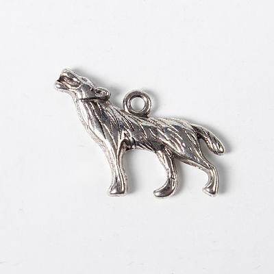 Tibetan Style Alloy Howling Wolf Pendants X-LF1753Y-NF-1