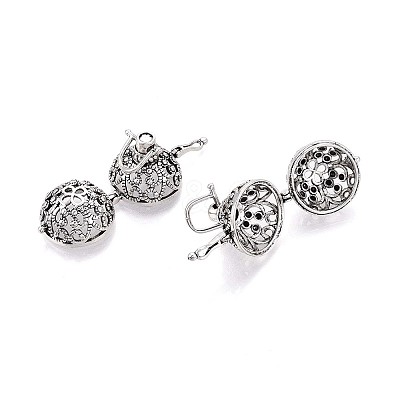 Rack Plating Brass Cage Pendants KK-S751-026AS-1