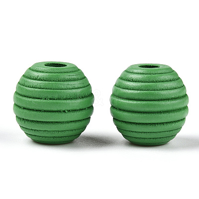 Painted Natural Wood Beehive European Beads WOOD-Q040-019A-A05-1