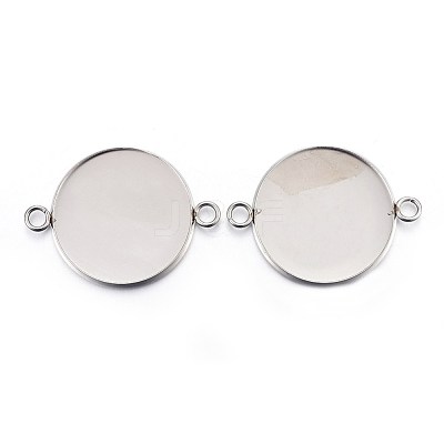 Tarnish Resistant 304 Stainless Steel Cabochon Connector Settings STAS-F191-15P-I-1