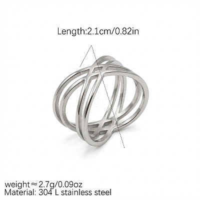 304 Stainless Steel Finger Rings WGFC103-01-1