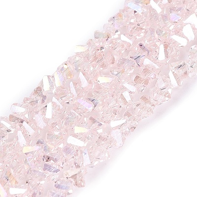 Electroplate Transparent Glass Beads Strands EGLA-Q139-01A-A07-1