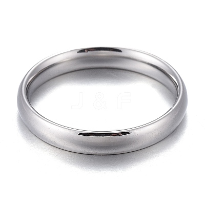 Non-Tarnish 304 Stainless Steel Flat Plain Band Rings STAS-I160-D-17mm-P-1