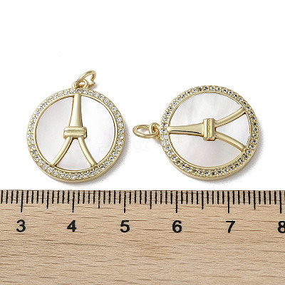 Brass Micro Pave Cubic Zirconia Pendants KK-G485-01G-1