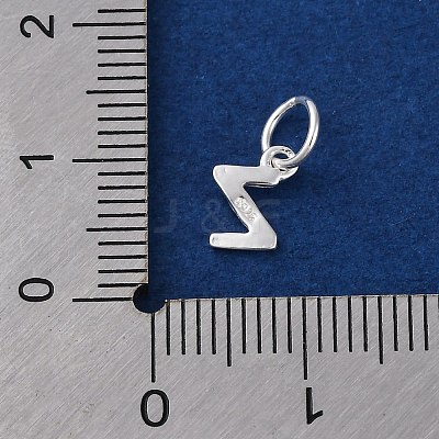 925 Sterling Silver Letter Charms STER-C012-01S-Z-1
