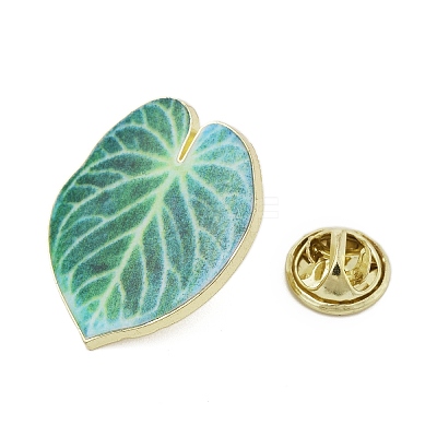 Leaf Enamel Pins JEWB-S040-01A-G-1