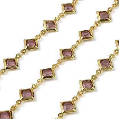 Brass Glass Rhombus Link Chains CHC-R001-05G-06-1