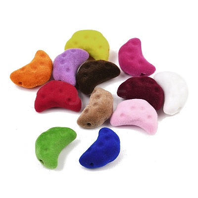 Flocking Opaque Acrylic Beads OACR-B051-01A-1