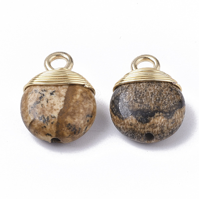 Natural Picture Jasper Pendants G-S359-021D-1