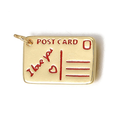 Brass Enamel Pendants KK-C262-25G-1