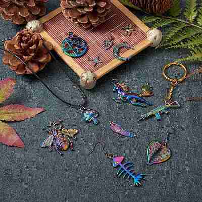 DIY Rainbow Color Pendant Necklace Making Kit DIY-SZ0007-57-1