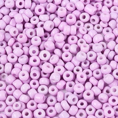8/0 Baking Paint Glass Round Seed Beads SEED-S036-01B-08-1