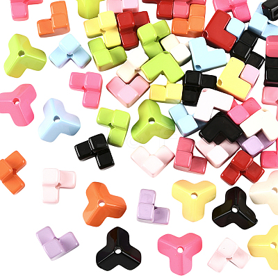 60Pcs Baking Paint Opaque Acrylic Beads OACR-SP0001-91-1
