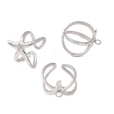 Starfish 304 Stainless Steel Cuff Ring Settings SA-CBA7DC2-01P-1