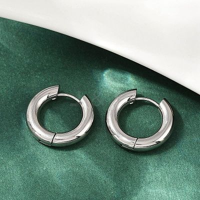 202 Stainless Steel Polishing Hoop Earrings EJEW-M106-02P-08-1