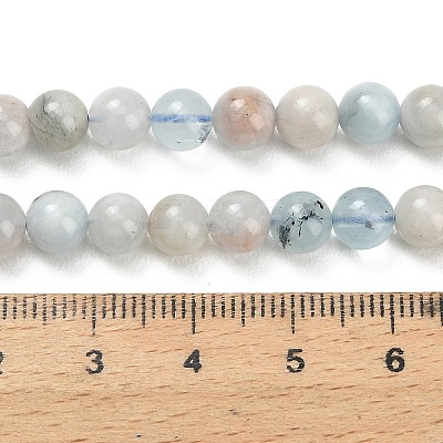 Natural Aquamarine Beads Strands G-F591-29A-6mm-02-1