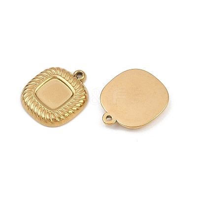 304 Stainless Steel Pendant Cabochon Settings STAS-L303-34G-1