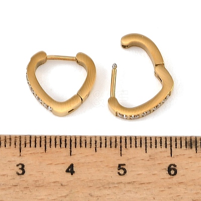304 Stainless Steel Cubic Zirconia Hoop Earrings for Women SA-CBAF36C-07G-1