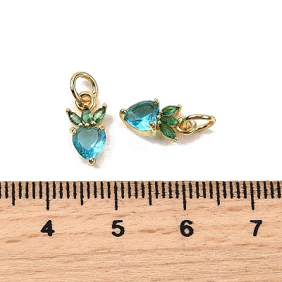 Brass Micro Pave Cubic Zirconia Charms ZIRC-H119-06G-M-1