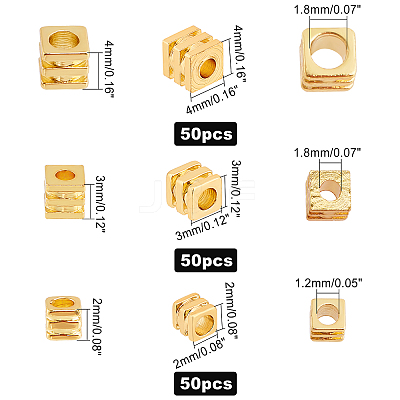 150Pcs 3 Style Brass Spacer Beads KK-FH0003-57-1