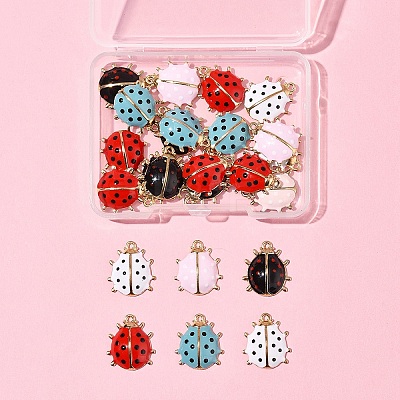 24Pcs 5 Styles Alloy Enamel Pendants ENAM-FS0002-94-1