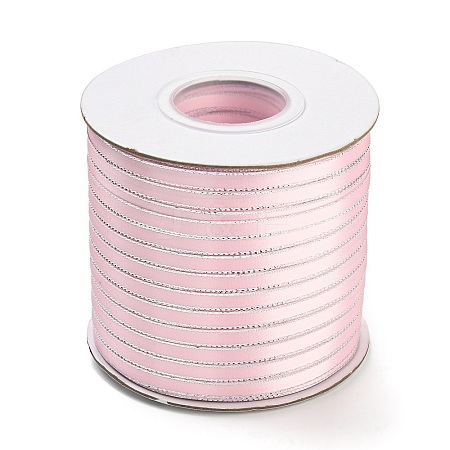 Double Edge Silver Thread Grosgrain Ribbon for Wedding Festival Decoration SRIB-L012-6mm-001-1