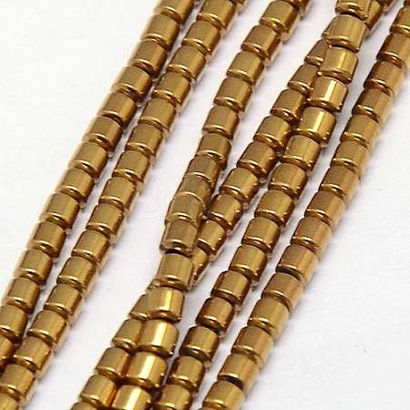 Electroplate Non-magnetic Synthetic Hematite Beads Strands G-J163-3x3mm-04-1