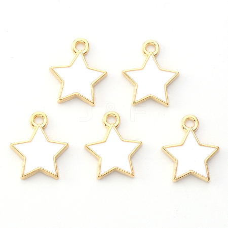 Light Gold Plated Alloy Enamel Pendants ENAM-R136-21A-1