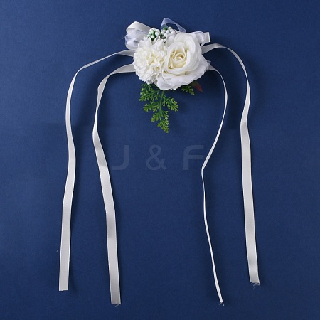 Silk Wrist Corsage AJEW-WH0248-39E-1